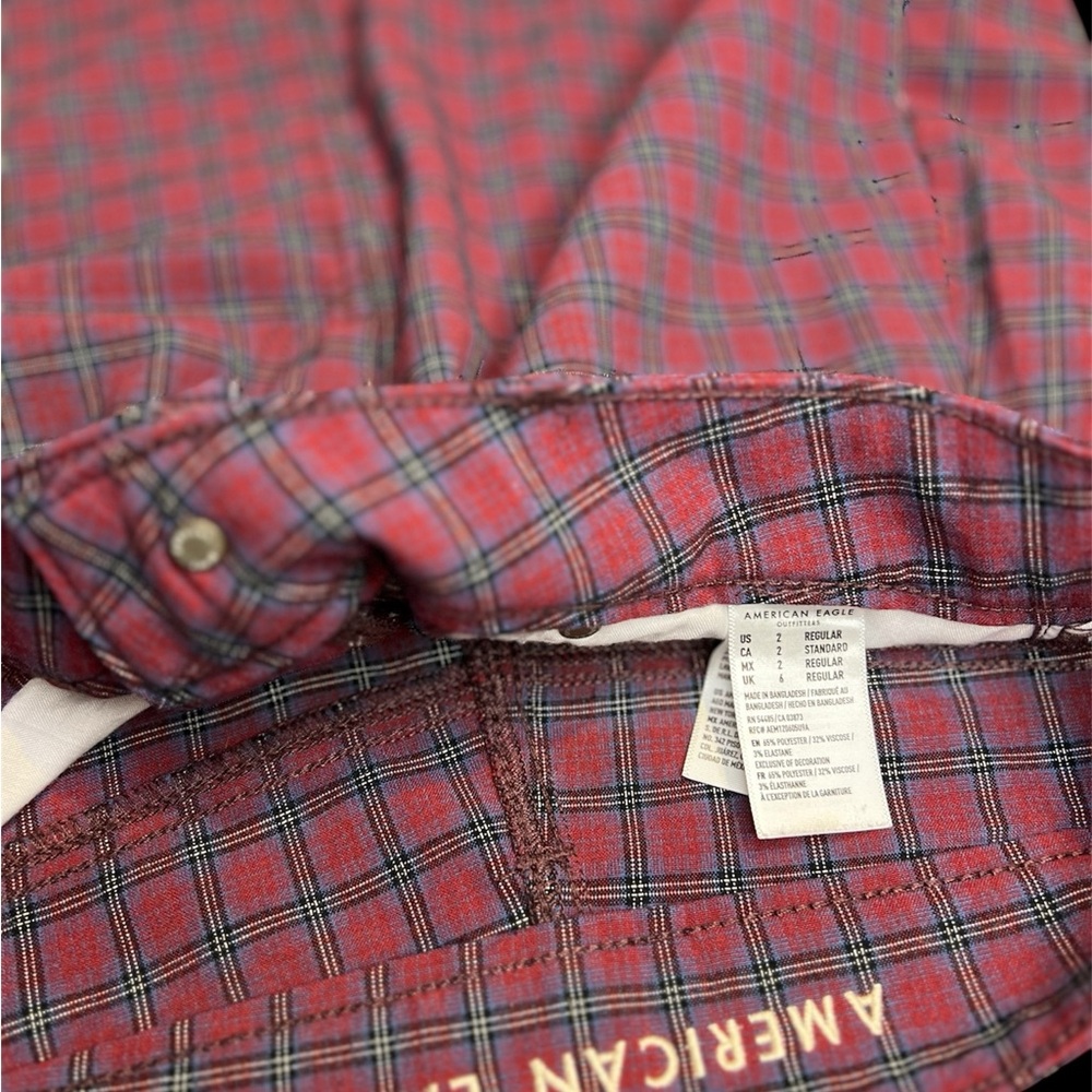 American Eagle Outfitters Red and Blue A-Line Mini Skirt - Picture 3 of 3
